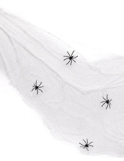 Ylellinen valkoinen hämähäkinverkko 4 hämähäkillä 30 g