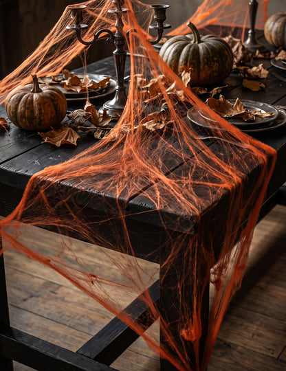Oranssi hämähäkinseitti hämähäkeillä 20 g Halloween