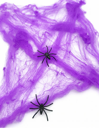 Violetti hämähäkinverkko hämähäkeillä 20 g Halloween