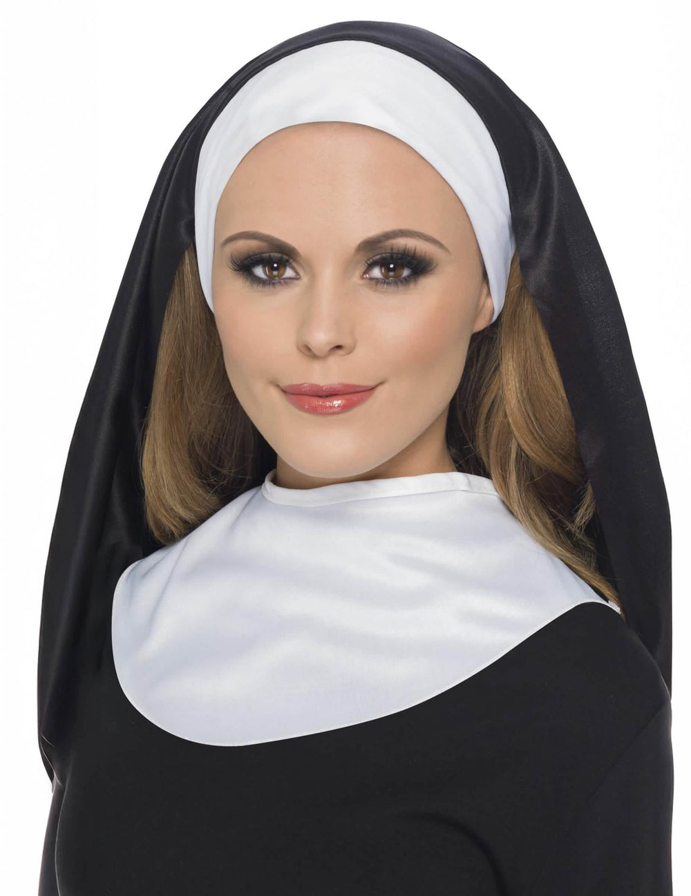 Toque de nonne pour femme noir et blanc