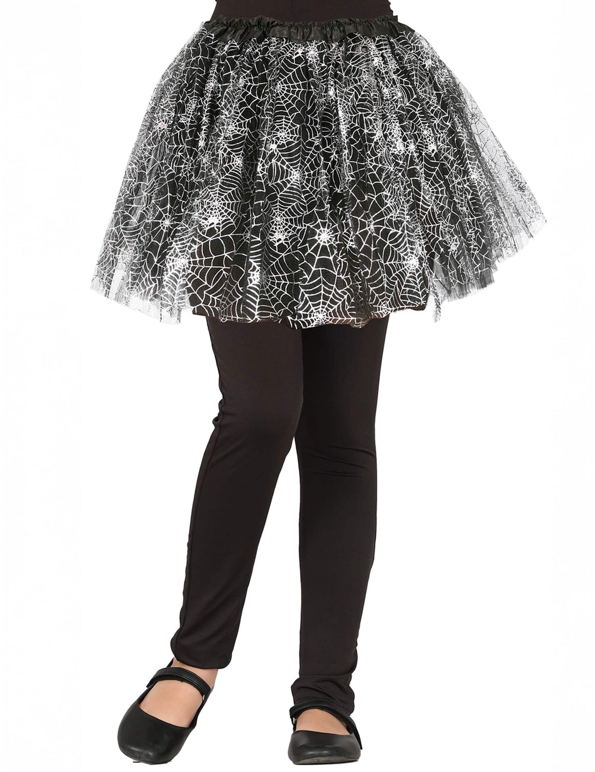 Tutu toiles d'araignées pour fille noir et argenté
