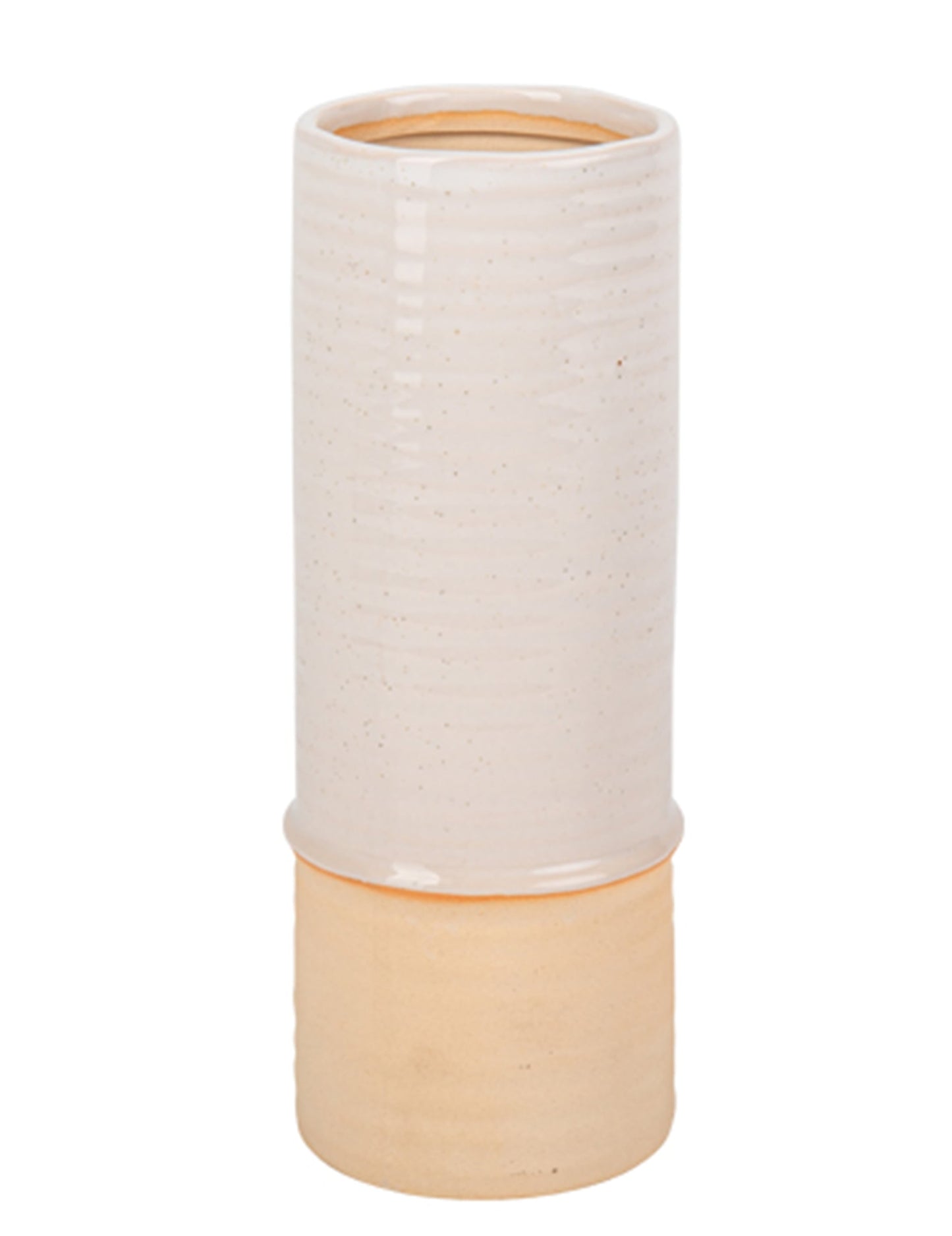 Vase beige chiné et sable en céramique