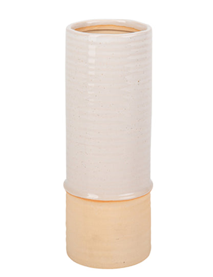 Vase beige chiné et sable en céramique
