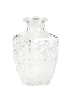 Vase gravure ancienne pour décoration de table en verre carré transparent