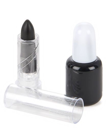 Vernis et rouge à lèvres halloween pour adulte noirs