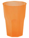 Huurrettu oranssi muovipikari 42 cl