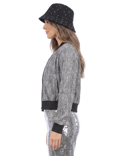 Veste brillante argentée femme