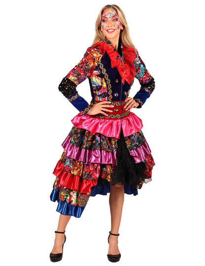 Vue de profil de la veste longue style Fiesta Carnavale
