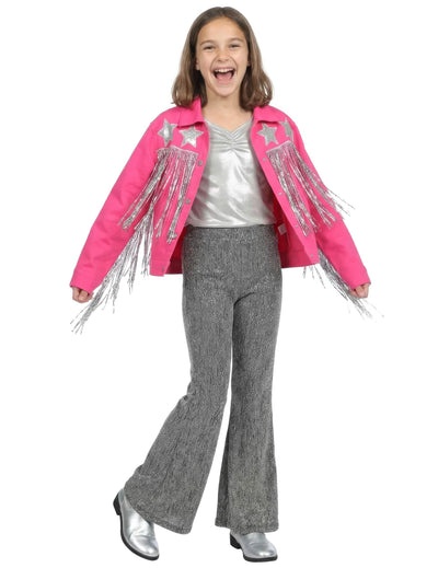 Pinkki hapsullinen western-takki tytöille