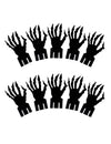 Décoration pour verres Halloween noir lot de 10 pièces en forme de mains griffues